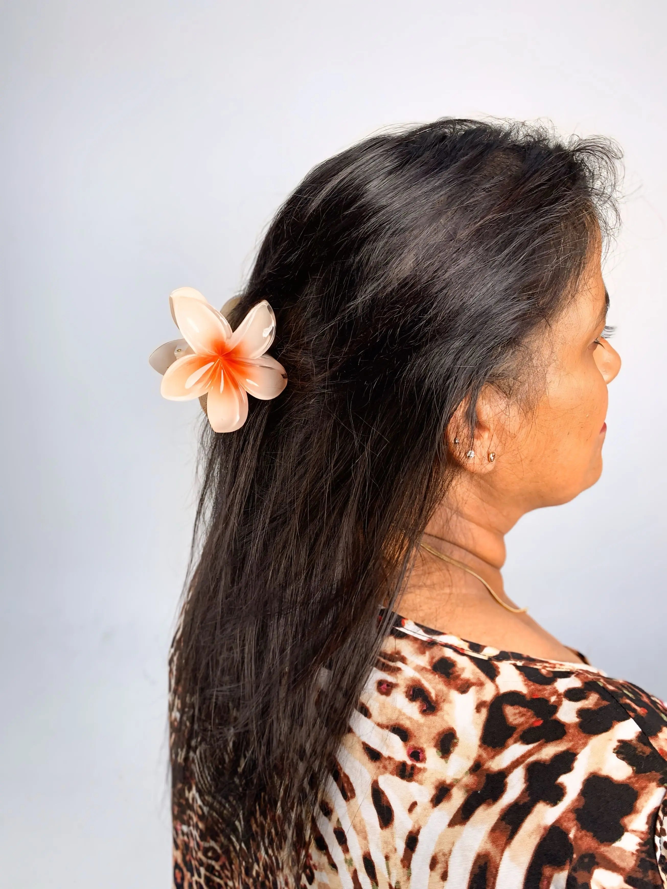Orange Petal Hair Claw Clip hibiscus lush
