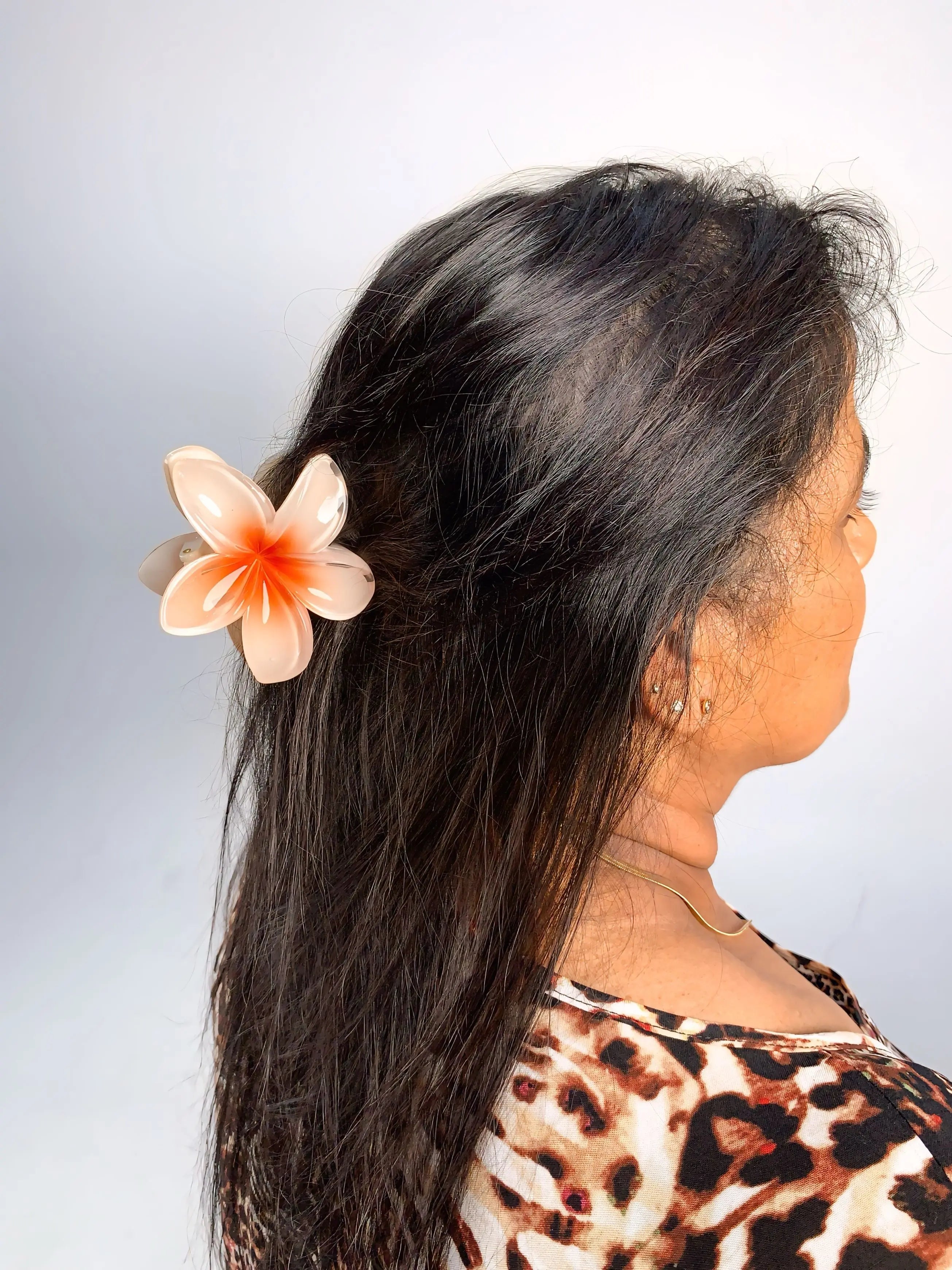 Orange Petal Hair Claw Clip hibiscus lush