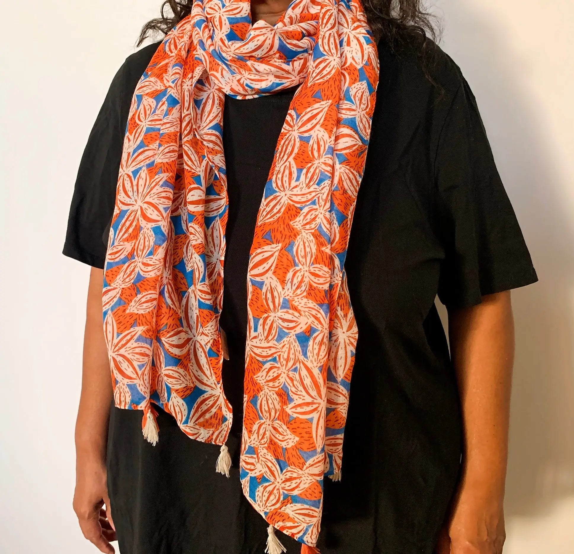 Sienna Blue Scarf hibiscus lush