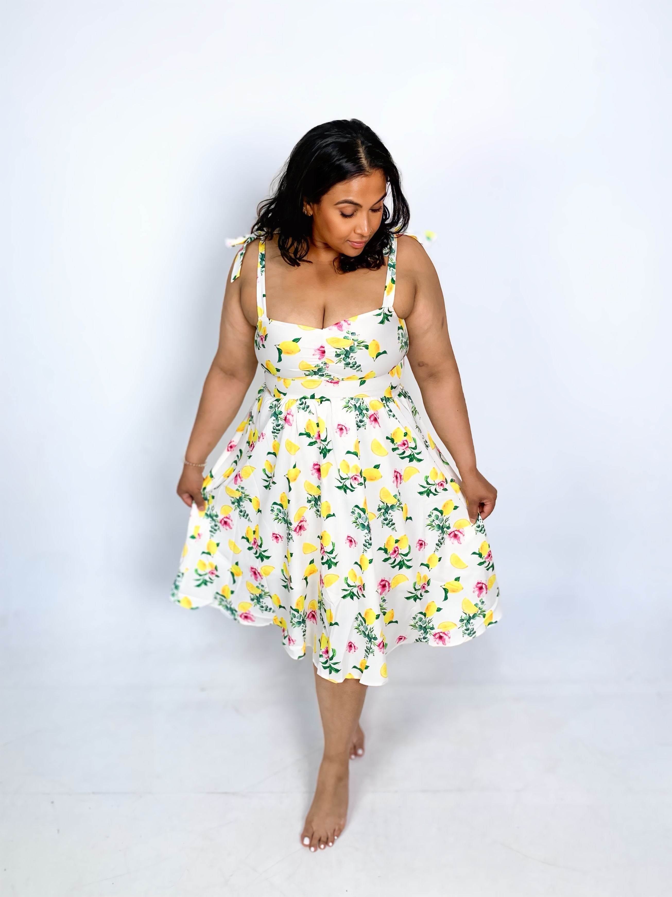 Lemon Bow Strap Dress